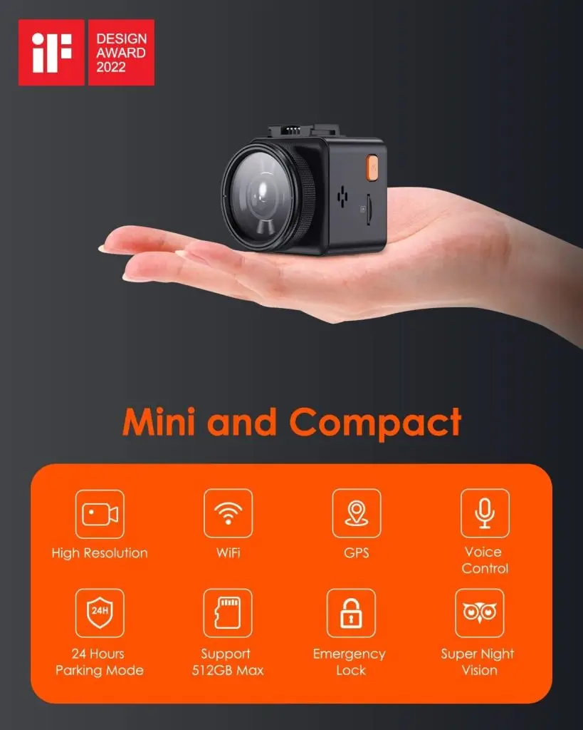 Vantrue Element 1 Mini WiFi Dash Cam 2