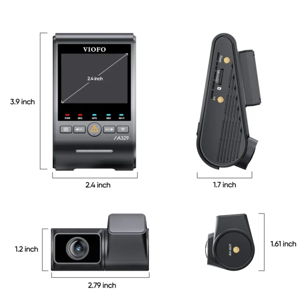 VIOFO A329S 2CH 4K+2K HDR Dash Cam with Sony Starvis 2 Sensor - Image 2