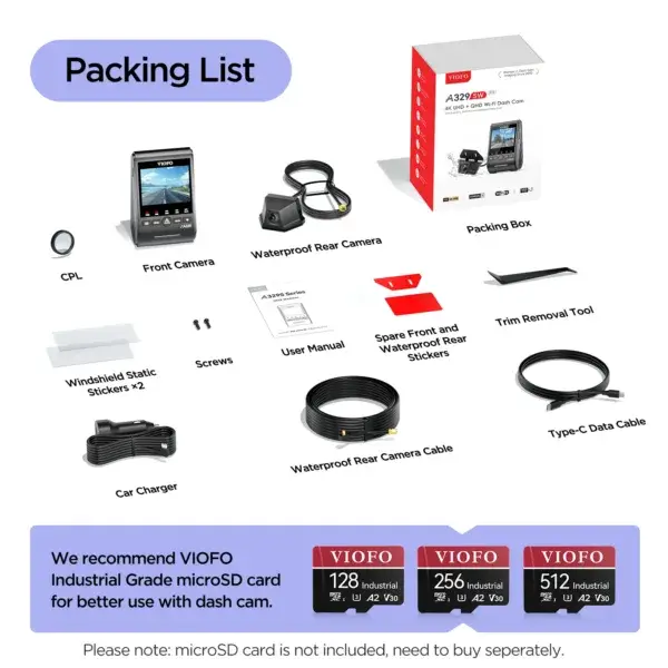VIOFO A329SW 2CH 4K+2K Waterproof Dash Cam with Sony Starvis 2 Sensor - Image 4