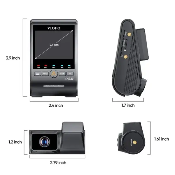 VIOFO A329T 2CH 4K+2K Telephoto Dash Cam with 4x Optical Zoom & Sony Starvis 2 Sensor - Image 2