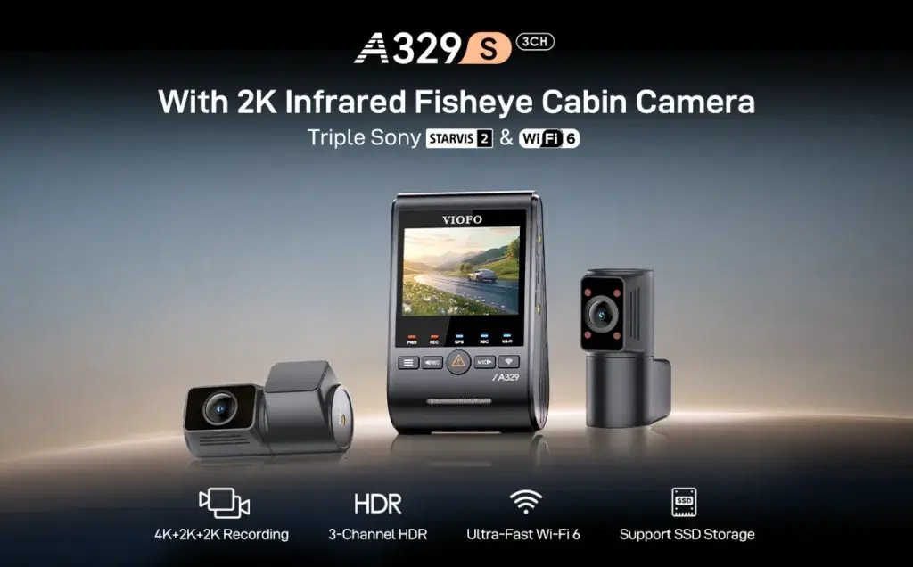 Meet Your New 24/7 Road Guardian: The VIOFO A329S 3CH with 2K Infrared Fisheye Cabin Camera 1 A329S 3 Channel