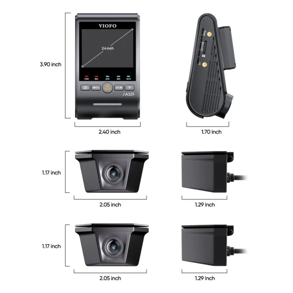 VIOFO A329W-W 3CH Dash Cam – 4K Front + Dual 2K Waterproof Rear Cameras | Sony Starvis 2 Sensors - Image 3