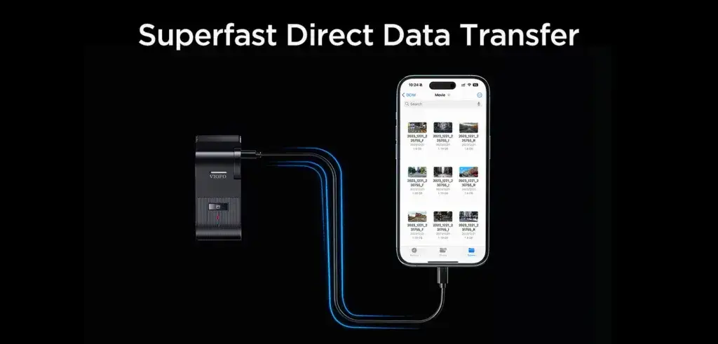 VIOFO VS1 vs. Garmin Mini 2: A Comprehensive Dashcam Comparison 6 Fast data transfer