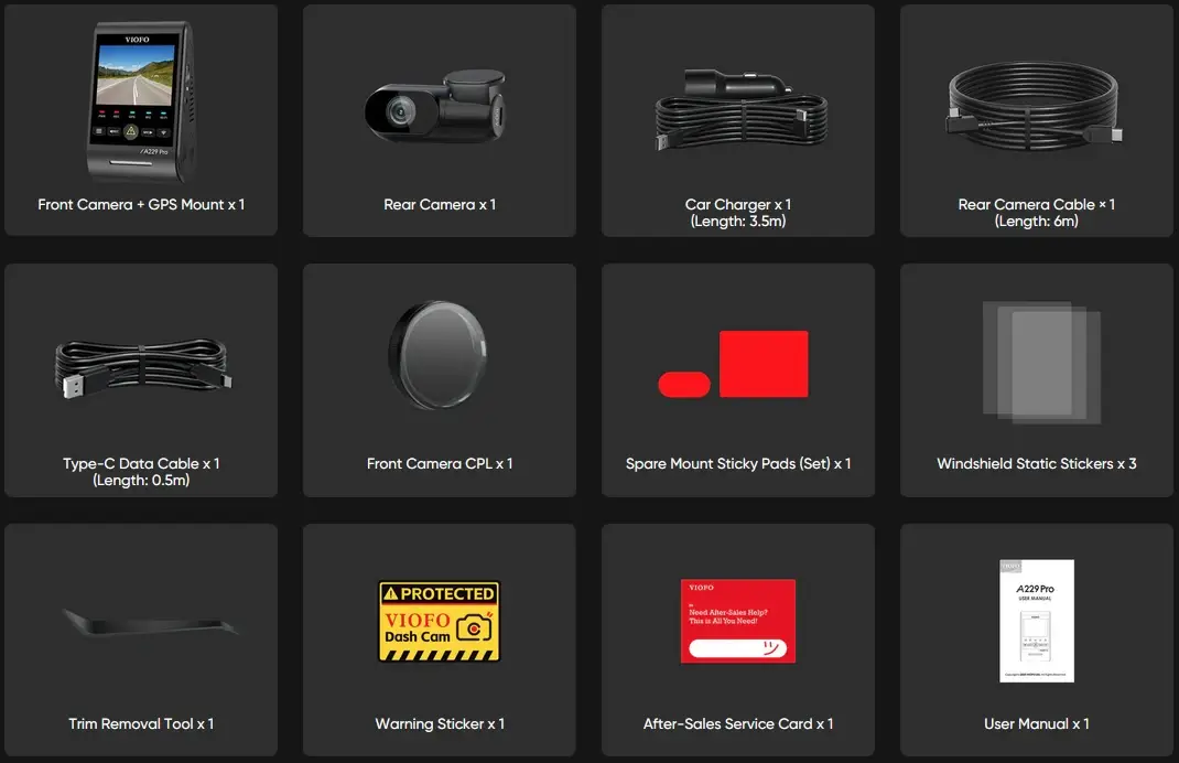 VIOFO A229 Pro 2 Channel - dash cam south africa