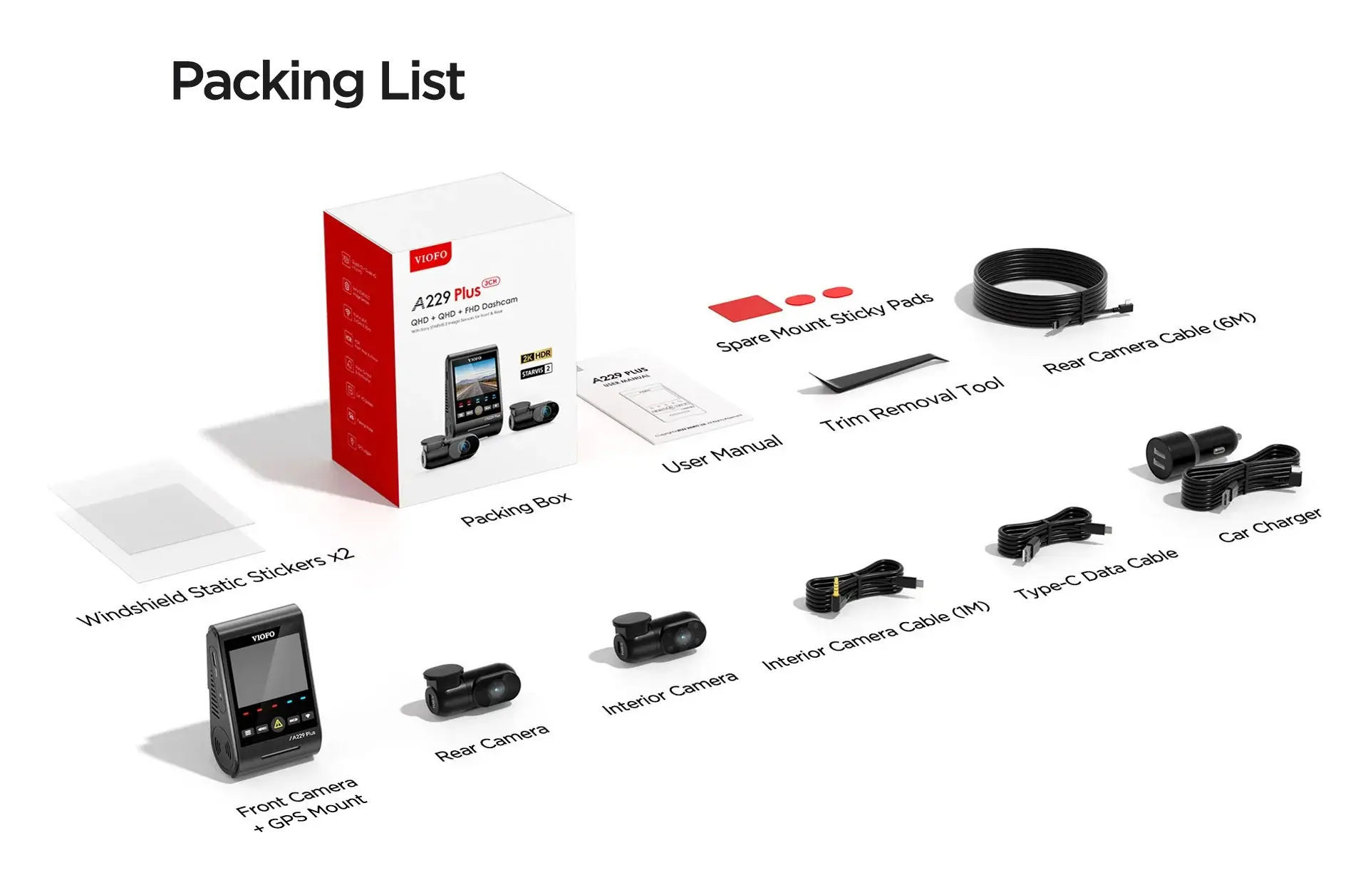 VIOFO A229 Plus 3 Channel - dash cam south africa
