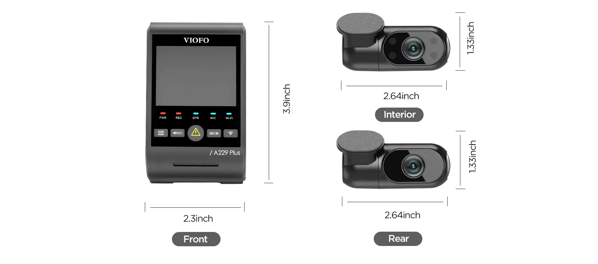VIOFO A229 Plus 3 Channel - dash cam south africa