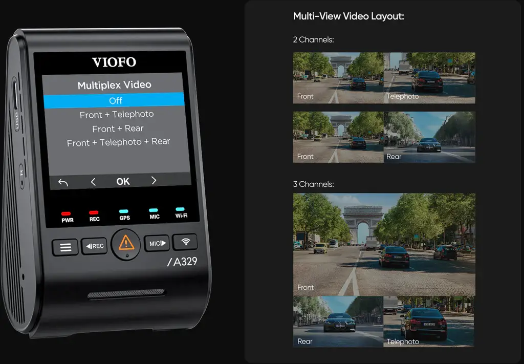 VIOFO A329SW 3 Channel - dash cam south africa