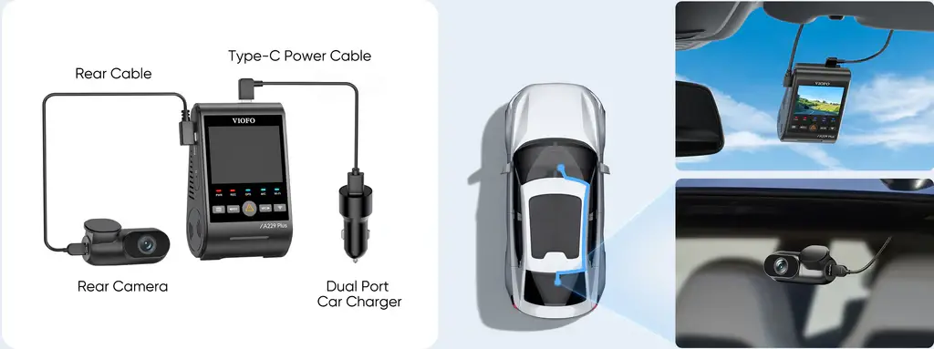 VIOFO Rear Cable/Interior Cable for A229 Plus/A229 Pro/A229 - dash cam south africa