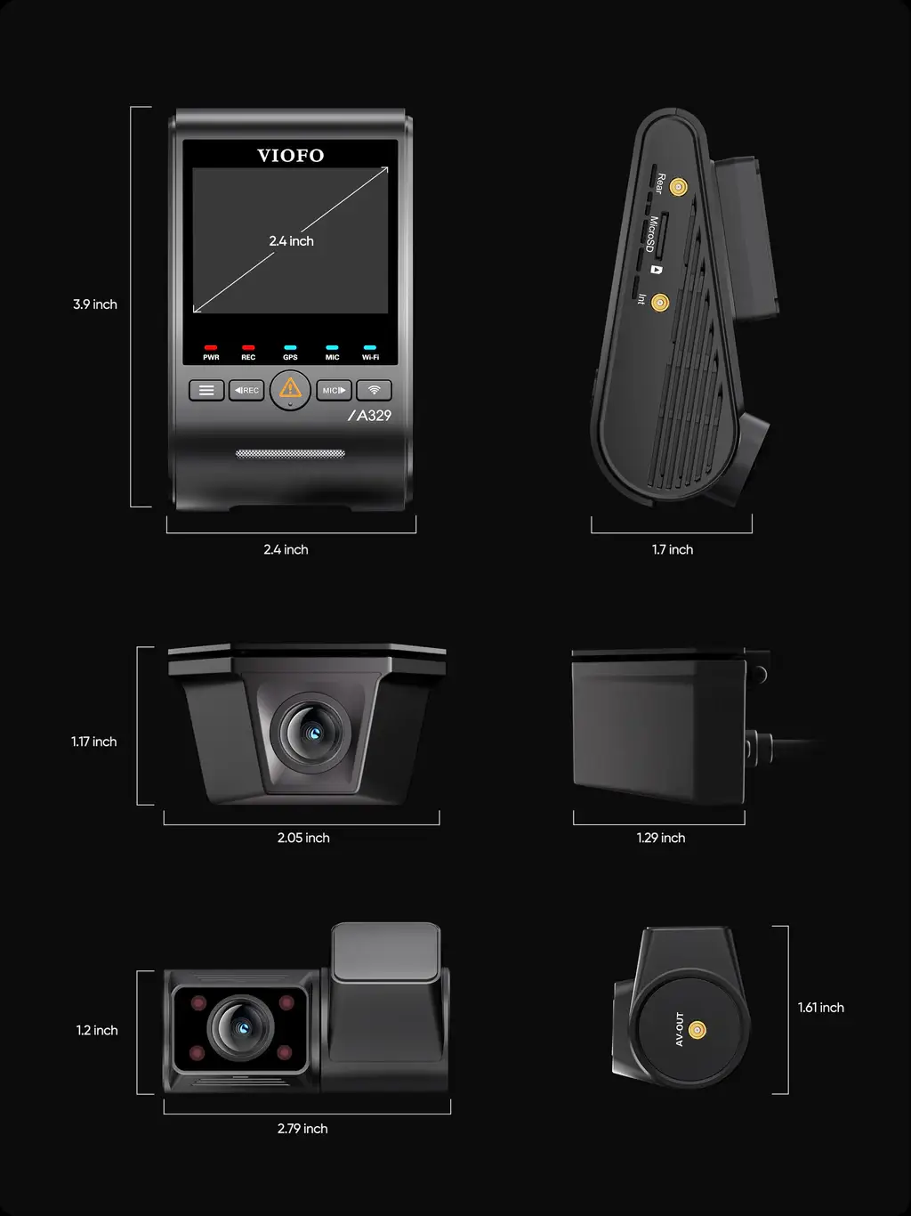 VIOFO A329SW 3 Channel - dash cam south africa