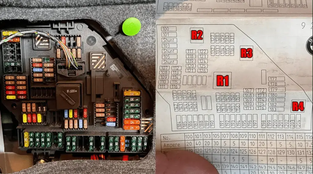 car fuse diagram battery acc identification dash cam