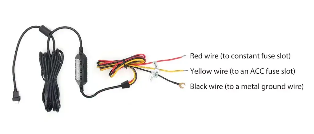 hardwire kit red yellow black wire battery acc ground