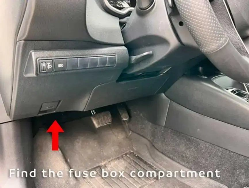 find car fuse box compartment dash cam installation