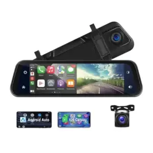 Aoocci – P501 10″ Split-Screen 2K 2-Channel Dash Cam FM Wireless CarPlay