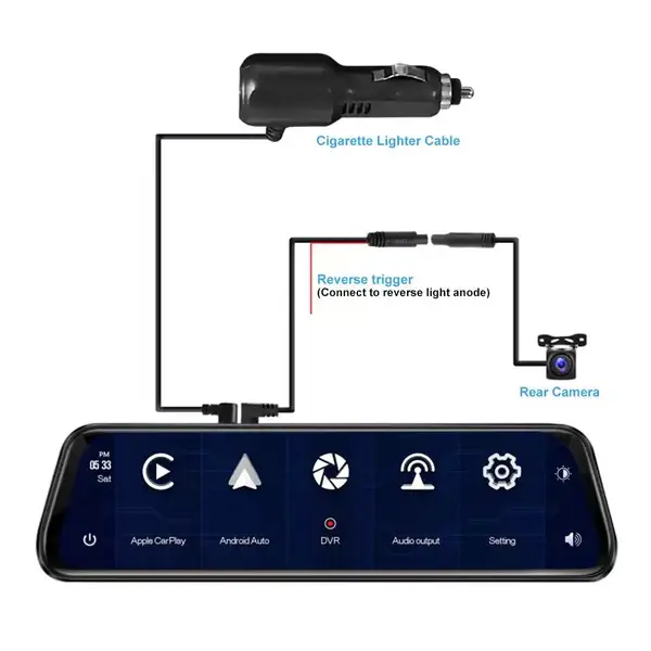 Aoocci – P501 10″ Split-Screen 2K 2 Channel Dash Cam FM Wireless CarPlay - dash cam south africa