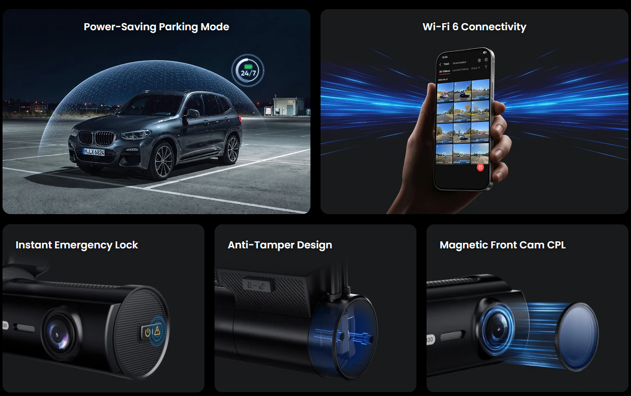 VIOFO T330 3CH 4K Front, 2K Rear and Cabin Dash Cam - dash cam south africa