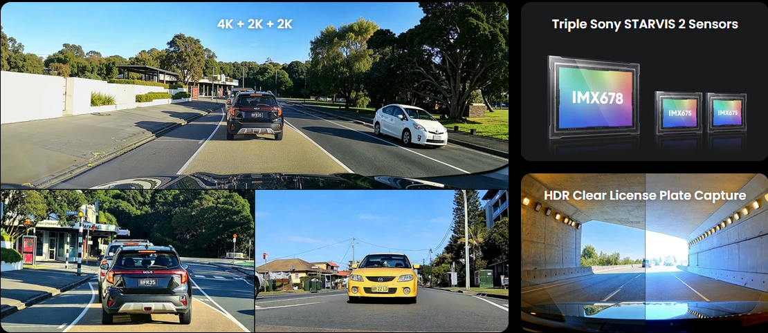 VIOFO T330TW 3CH 4K Front, Telephoto and Waterproof Dash Cam - dash cam south africa