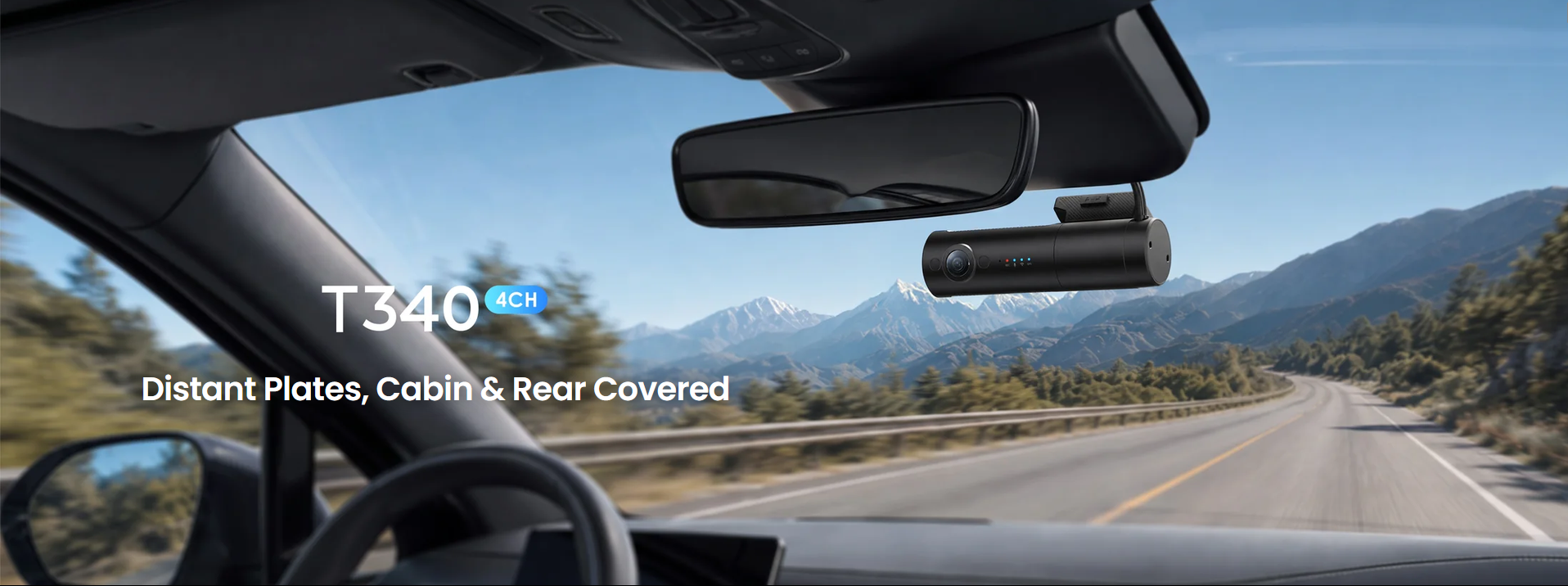 VIOFO T340 4CH 4K Front, Cabin, Telephoto and Rear Dash Cam - dash cam south africa