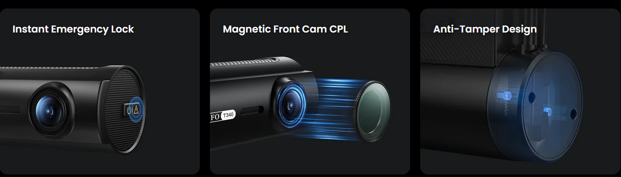 VIOFO T340 4CH 4K Front, Cabin, Telephoto and Rear Dash Cam - dash cam south africa