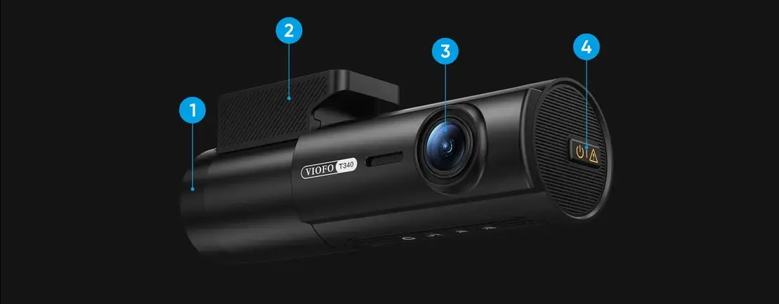 VIOFO T340W 3CH 4K Front, IR Cabin and Waterproof Dash Cam - dash cam south africa