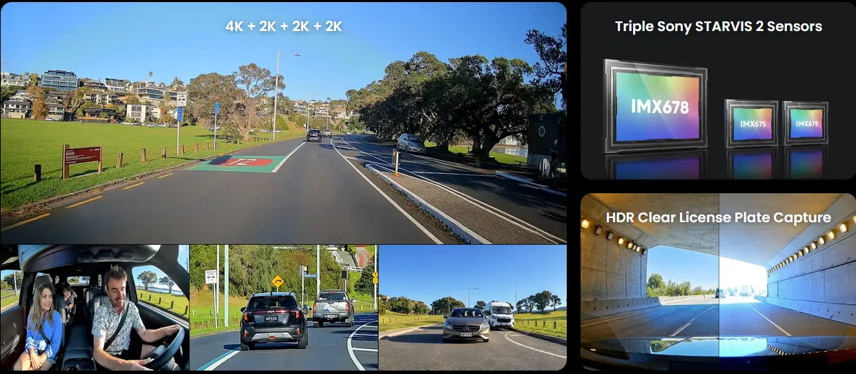 VIOFO T340TW 4CH 4K Front, Telephoto and Waterproof Dash Cam - dash cam south africa