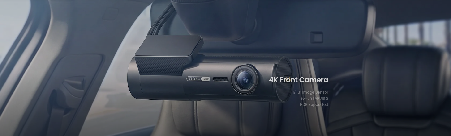 VIOFO T340W 3CH 4K Front, IR Cabin and Waterproof Dash Cam - dash cam south africa