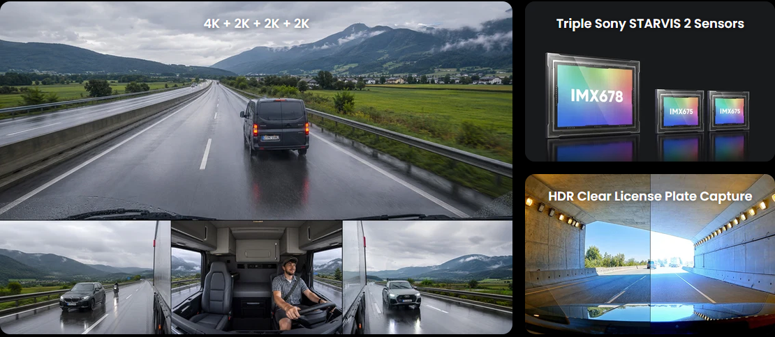 VIOFO T340WW 4CH 4K Front, Cabin, Dual Waterproof Dash Cam - dash cam south africa