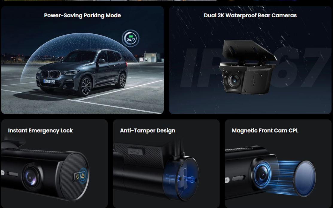 VIOFO T330WW 3CH 4K Front and Dual Waterproof Rear Dash Cam - dash cam south africa