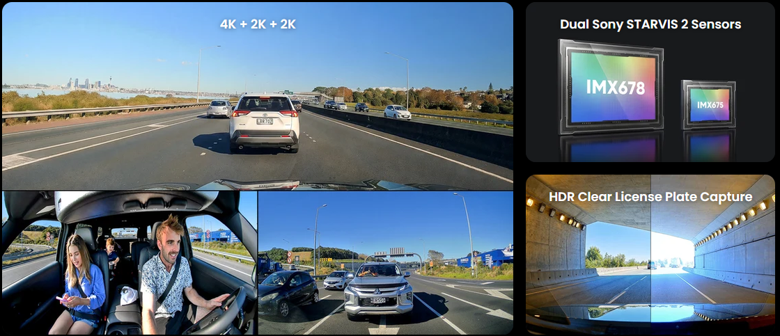 VIOFO T340 3CH 4K Front, IR Cabin and 2K Rear Dash Cam - dash cam south africa