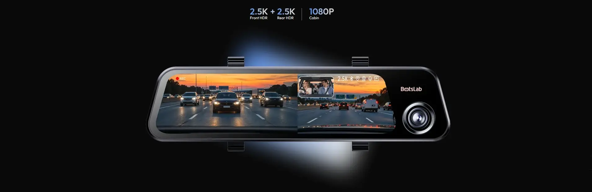 Botslab NightVue NV900 3 Channel Mirror Dash Cam - dash cam south africa